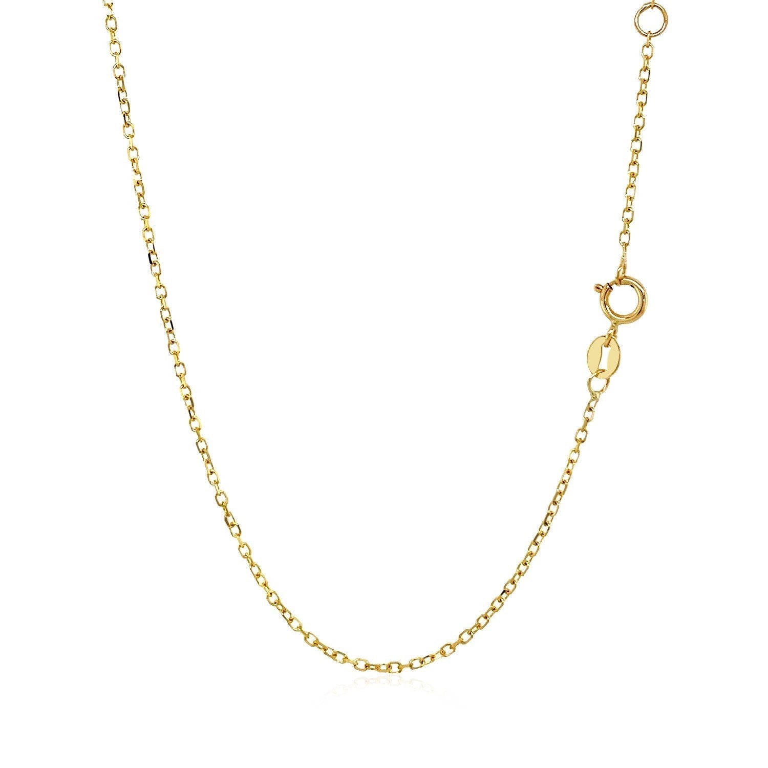 14k Yellow Gold 17 inch Necklace with Round White Topaz - Orvayla