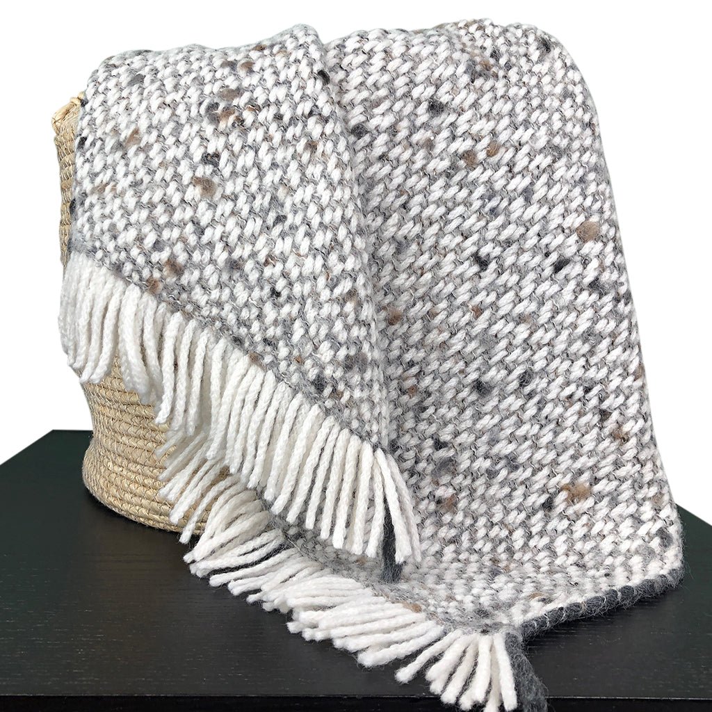 Chunky Gray Weave Alpaca Throw - Orvayla LLC