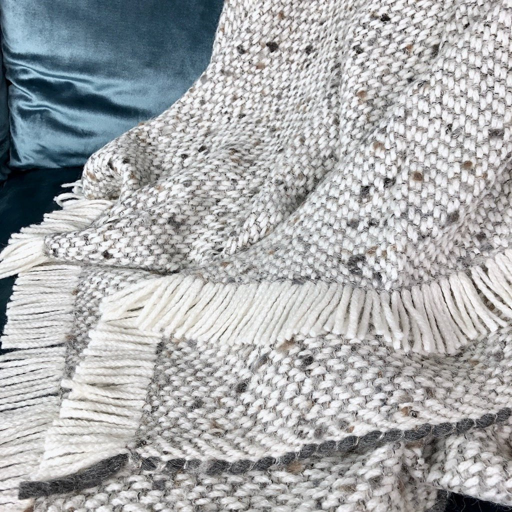 Chunky Gray Weave Alpaca Throw - Orvayla LLC